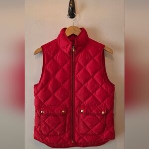 J. Crew Red Quilted Vest